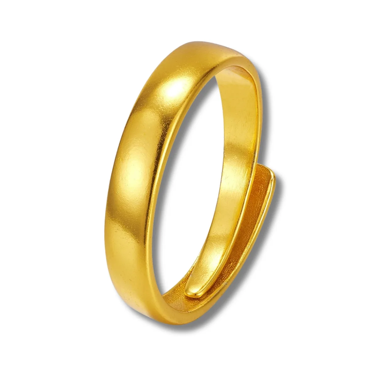 Element Gold-Finish Fashion Jewelry - Adjustable Mens and Womens Imitation Gold Wedding Ring Approximately 2.08g – Image 2