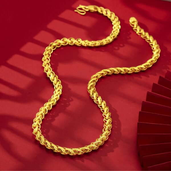 Element Gold-Finish Fashion Jewelry - Mens Bold Dragon Bone Necklace 72g