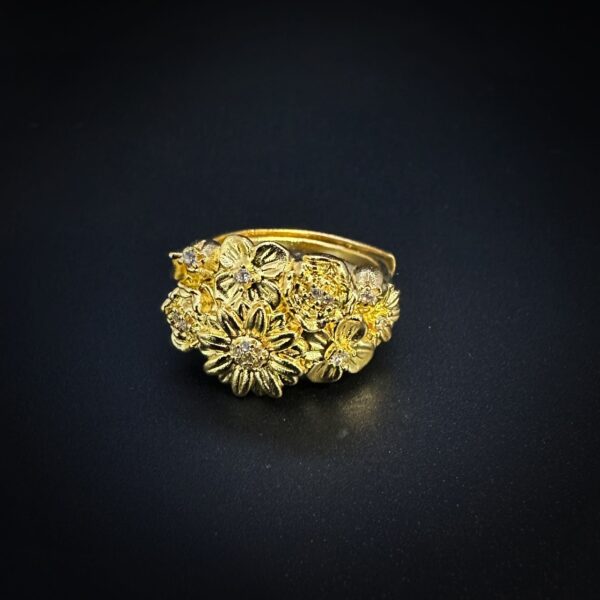 Universe Grand Floral Ring Special Occasion Elegant Gold Plated Wedding Tribal Premium Quality Fashion Jewelry
