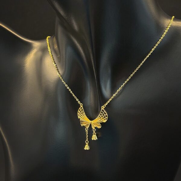 Universe Sculpted Openwork BOW Pendant Sets -Elegant Gold Plated Wedding Ancestral Pendant Sets Necklaces Special Occasion