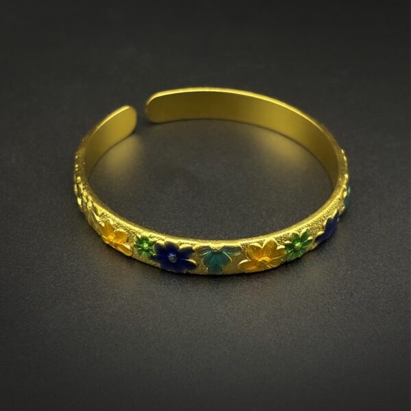 Universe Open Circle Bracelets Elegant Gold Plated Wedding Cultural Enamel Special Occasion