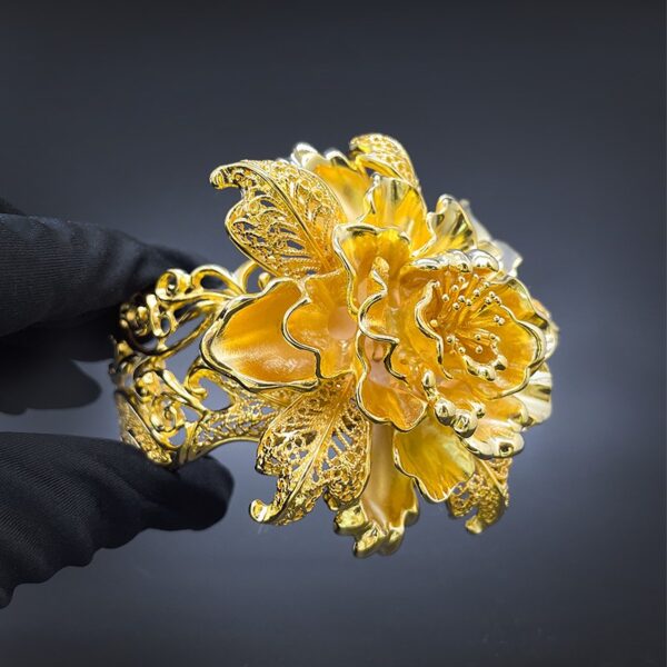 Universe Golden Peony Bracelet - Bridal Collection Bridal Bracelets