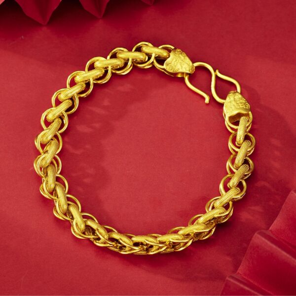 Element Gold-Finish Fashion Jewelry - Mens Bold Dragon Bone Bracelet 22g